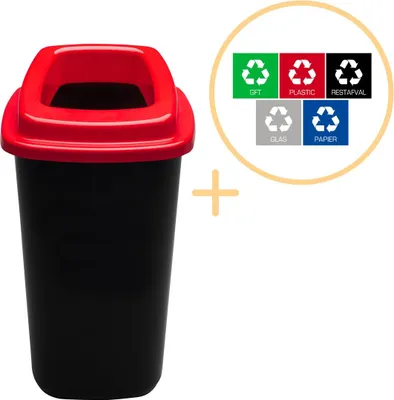 Obrázok produktu pre Plafor – triediaci koš 45 l – recyklácia – červený