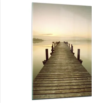 Produktbild von Bilder auf glas - Einteilig - Brücke See - 80x120cm - Glasbilder - Wandbilder - Bilder - Kunstdruck - zum Aufhängen bereit - Wanddekoration aus Glas - Glas Bilder - Wandbild auf Glas - GPA80x120-3625
