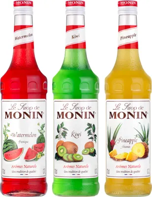 Image de Lot sirops exotiques MONIN - 3x70cL Pastèque, Kiwi, Ananas