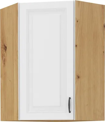 Image de Armoire d’angle haute SOPHIA – 60x60 cm, blanc / chêne artisan