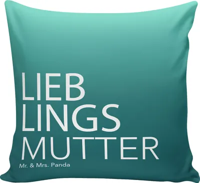 Produktbild von Mr. & Mrs. Panda kuschelkissen 40x40 Mutter - Aquarellblau - Geschenk, Polster, Geschenkidee, Muttertag, Spruch, Deko Kissen, Supermama, Mami, Sohn, für sofa