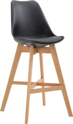 Produktbild von Barhocker DUMIR - Kunststoff Schwarz 48x56x112 cm | Barstuhl Mit Lehne Tresenhocker Tresenstuhl Kneipenhocker Kneipenstuhl