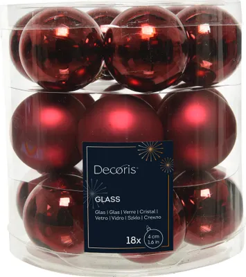 Produktbild von Weihnachtskugeln Glas 4cm 18 Stück - Ochsenblut