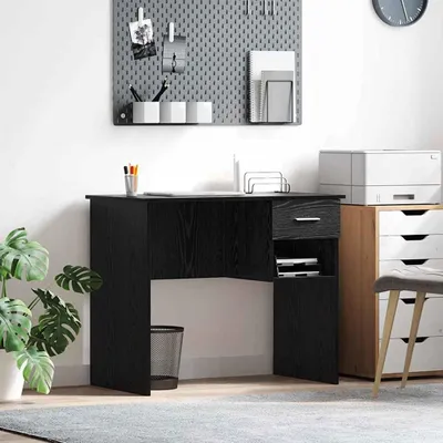 Productafbeelding van Maison Exclusive - Bureau, zwart, eikenlook, 90 x 49 x 75 cm, houtvezel