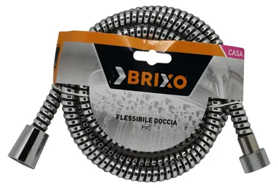 Zdjęcie produktu dla Czarny, gumowany, chromowany wąż prysznicowy Brixo, 150 cm