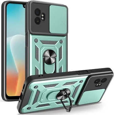 Produktbild von Samsung Galaxy Xcover 7 Pro Hülle - Coverup Armor Ring Ständer Back Cover mit Kamera Schutz - Grün