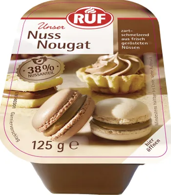 Produktbild von RUF Nuss-Nougat dunkel zart-schmelzend aus frisch gerösteten Nüssen 125g
