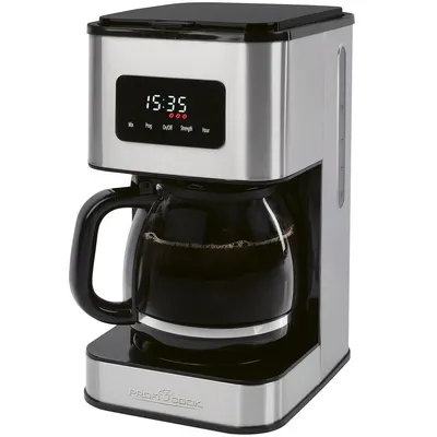 ProfiCook® Filterkaffeemaschine mit Glas-Kanne | 14 Tassen Kaffee | Aromawahl | Tropfstopp | Kaffeemaschine mit Edelstahlgehäuse | 900W | PC KA 1299