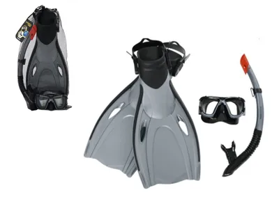 Image de Masque de plongée, tuyau, palmes Set Gris Bestway 25044