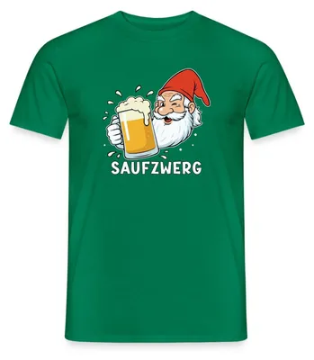 Produktbild von Spreadshirt Saufzwerg Mit Bier Karneval Männer T-Shirt, XXL, Kelly Green