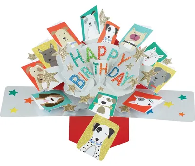 Produktbild von Grußkarte PopUp "Happy Birthday Hunde"