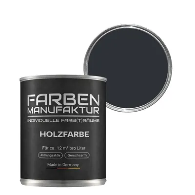 Produktbild von Farben Manufaktur Holzfarbe Wetterschutzfarbe Holzlack RAL deckend 5L - ca. RAL 7021 Schwarzgrau