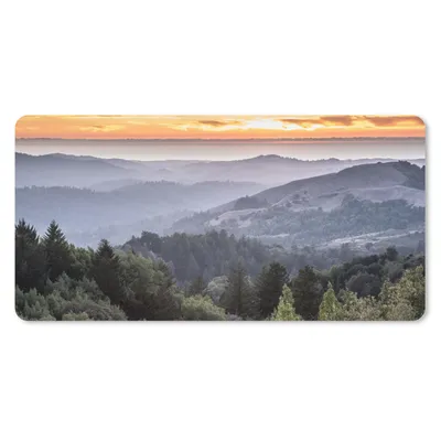 Produktbild von MuchoWow® Mauspad Mousepad Berge - Sonne - Wald - Landschaft 60x30 cm - Mousepads - Maus Mat - Pad - Mausunterlage - Nachhaltig