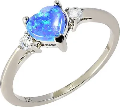Produktbild von Silberring Glare860 mit synthetischem Opal, Ringgröße Nr. 57, 23,7x21,6x6,7 mm