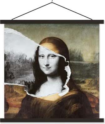 Produktbild von MuchoWow® Textilposter Mona Lisa - Da Vinci - Alte Meister 40x40 cm mit schwarzem Rahmen - Fotos