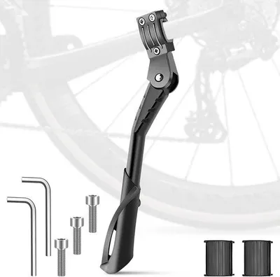 Produktbild von Fahrradständer, 61-73,7 cm, mit rutschfesten Füßen, Seitenständer für Fahrräder, höhenverstellbar, aus Aluminiumlegierung
