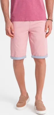 Zdjęcie produktu dla Ombre Clothing Męskie spodenki płócienne Bugsy różowy XL