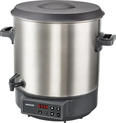 Produktbild von SENCOR SPP 3200SS Digitální zavařovací hrnec, časovač 5 minut až 12 hodin, teplota 30 až 100 °C, objem 27 l, 1800 W, Kapacita až 14 sklenic 1 l