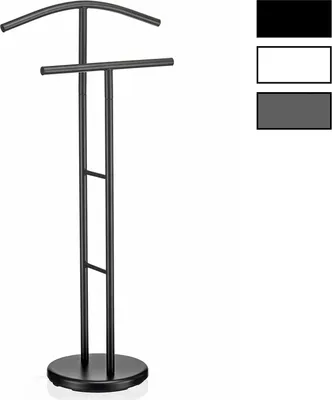 Produktbild von Herrendiener LAURENZ Garderobe Kleiderständer Garderobenständer Kleiderstange mit Hosenbügel, Metall schwarz