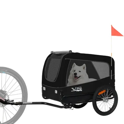 Produktbild von Tiggo VS Pets L Hundeanhänger groß Fahrradanhänger für mittelgroße und große Hunde bis 35 kg, Klappbar,
