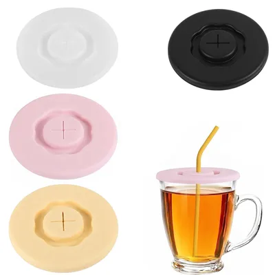 4er-Set dehnbare Silikondeckel für Becher, wiederverwendbar, staubdicht