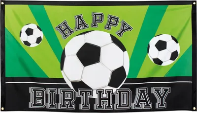 Immagine prodotto di bandiera da calcio 90 x 150 cm nero/bianco