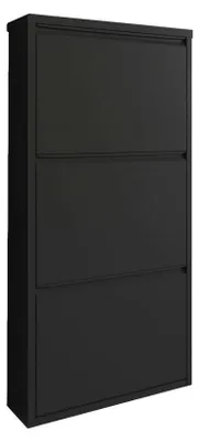 Produktbild von Schuhschrank Danacleri, Schuhregal, Mehrzweck-Eingangsgarderobe, Möbel für Schuhe, 50x15h104 cm, Schwarz