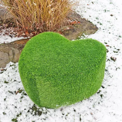 Image de AniPlants, Figurine en herbe, "Meuble", Tabouret en forme de cœur, Décoration de jardin, 35cm