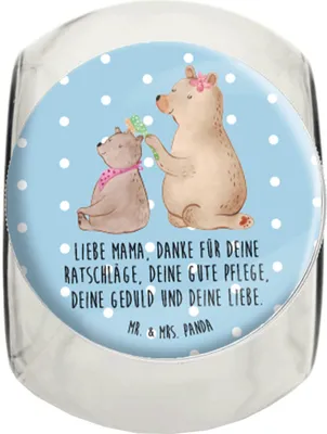 Produktbild von Mr. & Mrs. Panda Kaffeedose Bär Kind L 870ml - Blau Pastell - Geschenk, Aufbewahrungsdose, Frischhaltedose, Mutti, Mama, Mom, Bonboniere, Muttertag, Bruder, Familie