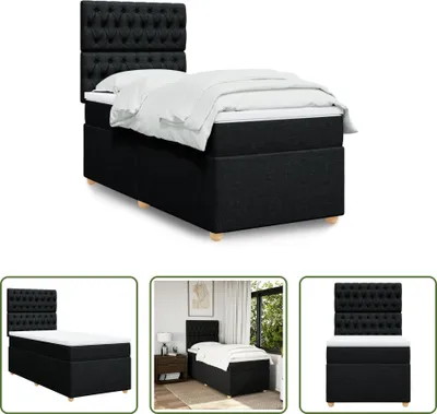 Produktbild von The Living Store Boxspringbett mit Matratze Schwarz 80x200 cm Stoff