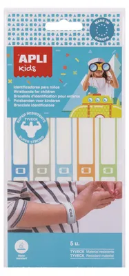 Obrázek produktu pro Identifikační náramky, popisovatelné, tyvek, 5 ks/balení, APLI Kids 17802