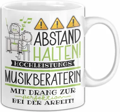 Produktbild von Musikberaterin Tasse Geschenk Lustig Abstand Halten Hochleistungs-Musikberaterin Mit Drang Zur Perfektion Bei Der Arbeit (Weiß)