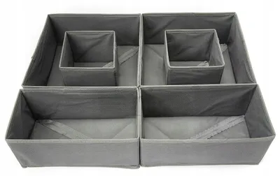Produktbild von Periea Faltbarer Organizer-Set für Schubladen, 6 Stück, Grau