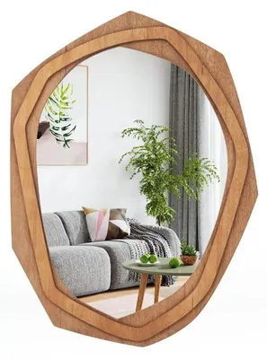 Image de Grand miroir mural décoratif, étanche, avec un cadre irrégulier