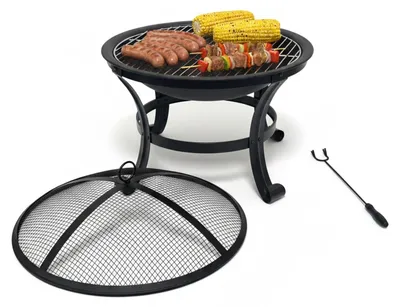 Produktbild von Feuerschale mit Funkenschutz und Grillrost