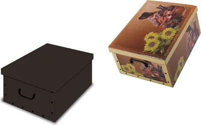 Produktbild von Ordnungsboxen Deko Karton 2er SET Box Clip Sonnenblumenkind Marrone Aufbewahrungsbox für Haushalt Büro Wäsche Weihnahcten Geschenkbox Dekokarton Sammelbox Mehrzweckbox Ordnungskarton Ordnungsbox Geschenkekarton