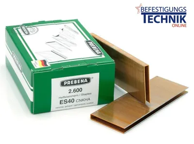 Produktbild von Prebena ES40CNKHA Klammern Heftklammern Typ ES 2600 Stück 40 mm verzinkt geharzt