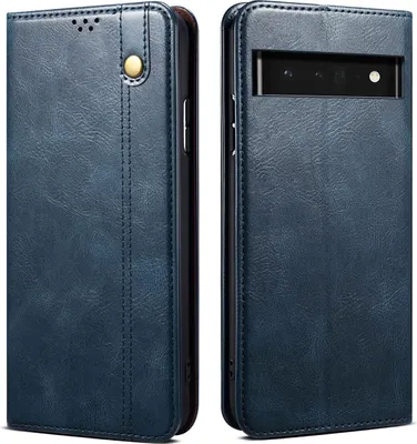Produktbild von Google Pixel 7 Pro Hülle, Leder Flip Brieftasche Schutzhülle mit Standfunktion für Google Pixel 7 Pro Blau