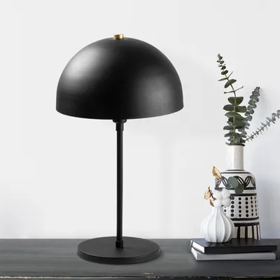 Produktbild von Opviq, Moderne Tischlampe mit Metallkörper, Schwarz und Antik, 28 x 28 x 50 cm | IP20, E14 Fassung, 40 W max, 200 cm Kabel, Elegantes Design für jeden Raum.