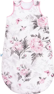 Produktbild von Pepi Baby Schlafsack - 100% Baumwolle 45 x 75 cm - Ganzjahresschlafsack Sommerschlafsack Kinder - Pink Flowers