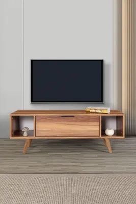 Produktbild von Skye Decor, Hochwertiger TV-Ständer aus Walnuss, 130 cm, 100% Melamin, 3-teilig