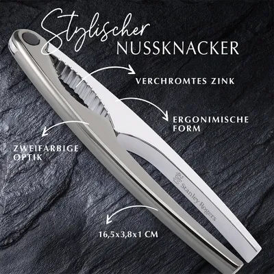 Produktbild von Stanley Rogers Nussknacker, ergonomisch geformter Küchenhelfer in zweifarbiger Optik, hochwertiger Nuss-Knacker (Farbe: Silber/Schwarz)