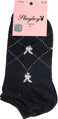Produktbild von Playboy 12 Paar Sneaker Socken Damen Herren 35-38 Marine Blau Bunt bei Bowatex