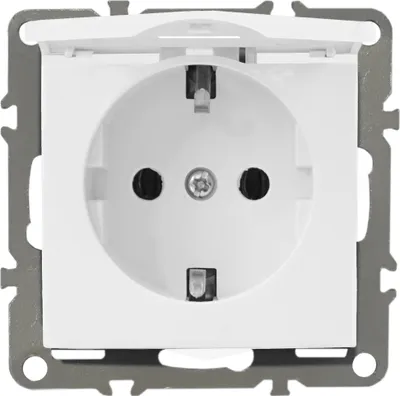 Produktbild von Schuko Steckdose 230V mit Deckel QUADRA weiß