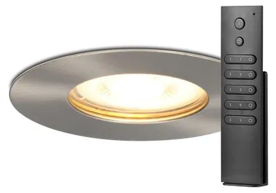 Image de HOFTRONIC - Spot LED encastrable Bari 5W 400lm 2700K IP65 télécommande 10x
