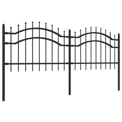 Obrázek produktu pro vidaXL Zahradní plot s ostruhami černý 115 cm ocelový
