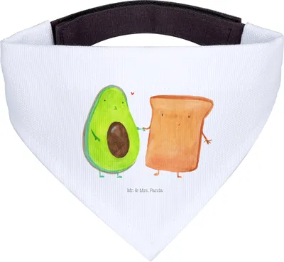 Produktbild von Mr. & Mrs. Panda Hunde-Halstuch Avocado Toast - Weiß - Geschenk, Tuch, Halstuch, Freundin, Hund, Hochzeitsgeschenk, Für Hunde, Hundehalstuch, Hochzeit