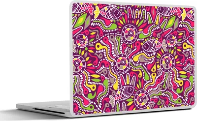 Produktbild von MuchoWow® Laptop Aufkleber Sticker Cover Fische - Neon - Regenbogen - Muster 32.5x23.5 cm - Sticker für Laptop - Selbstklebend