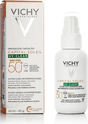 Produktbild von Vichy Capital Soleil UV-CLEAR Anti-Imperfections Fluid SPF 50+ 40 ml