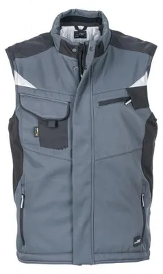Produktbild von James and Nicholson - "Craftsmen" Weste Softshell für Herren/Damen Uni LT5635 (4XL) (Kohlen-Schwarz/Schwarz)